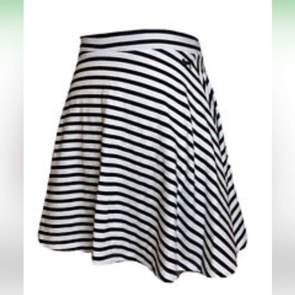 PINK Victoria's Secret Size S Mini Skirt Black White Stripe A-Line Dog Logo